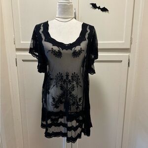 Sheer Black Lace Top